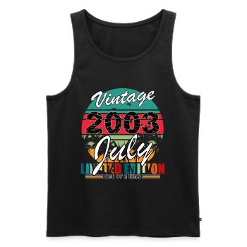 Juli 2003 Juli Geburtstagsgeschenk Juli 2003 - Männer Premium Bio Tank Top - Schwarz - Vorne - AI Model Male 178 light (178cm)