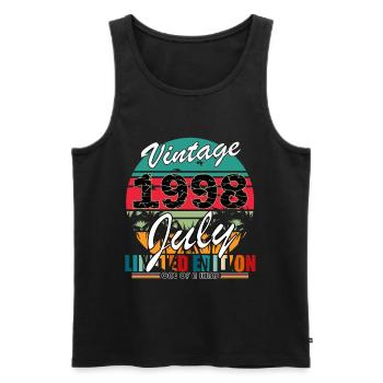 July 1998 July Birthday Present July 1998 - Men's Premium Organic Tank Top - black - Front - Michal (187cm)