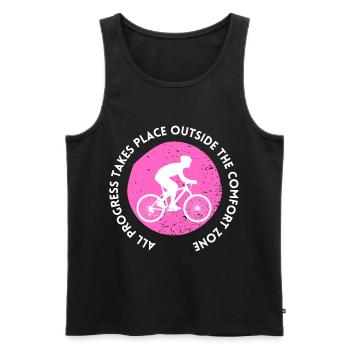 MTB Road Bike Cyclist Leave your comfort zone - Men's Premium Organic Tank Top - black - Front - Michal (187cm)