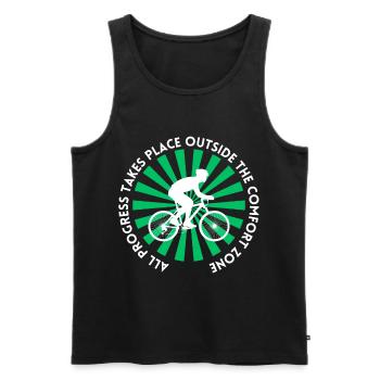 MTB Road Bike Cyclist Leave your comfort zone - Men's Premium Organic Tank Top - black - Front - Michal (187cm)