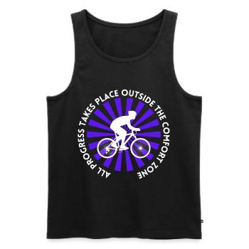 MTB Road Bike Cyclist Leave your comfort zone - Men's Premium Organic Tank Top - black - Front - Michal (187cm)