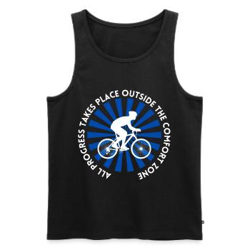 MTB Road Bike Cyclist Leave your comfort zone - Men's Premium Organic Tank Top - black - Front - Michal (187cm)