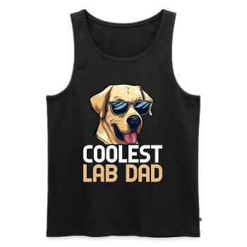 COOLEST LAB DAD - Men's Premium Organic Tank Top - black - Front - AI Model Male 178 light (178cm)