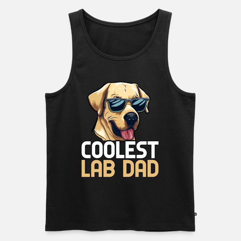 COOLEST LAB DAD - Männer Premium Bio Tank Top - Schwarz