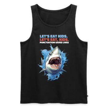 Permet de manger des enfants Grammaire Virgule Réglage Cadeau de requin - Débardeur bio Premium Homme - noir - Devant - Michal (187cm)
