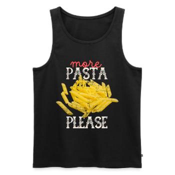 Pasta, macaroni spaghetti funny saying - Men's Premium Organic Tank Top - black - Front - AI Model Male 178 light (178cm)