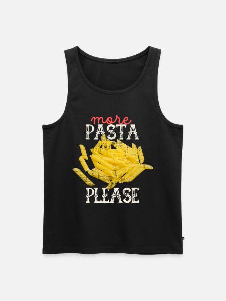 Pasta, macaroni spaghetti funny saying - Men's Premium Organic Tank Top - black
