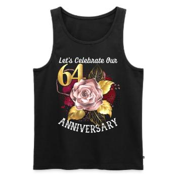 64th anniversary, anniversary celebration, wedding anniversary - Men's Premium Organic Tank Top - black - Front - AI Model Male 178 light (178cm)