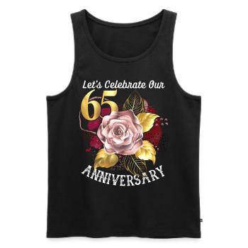 65th anniversary, anniversary celebration, wedding anniversary - Men's Premium Organic Tank Top - black - Front - AI Model Male 178 light (178cm)