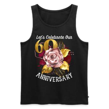 60th anniversary, anniversary celebration, wedding anniversary - Men's Premium Organic Tank Top - black - Front - AI Model Male 178 light (178cm)