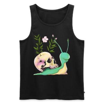 Dark Cottagecore Aesthetic Kawaii Snails - Men's Premium Organic Tank Top - black - Front - Michal (187cm)