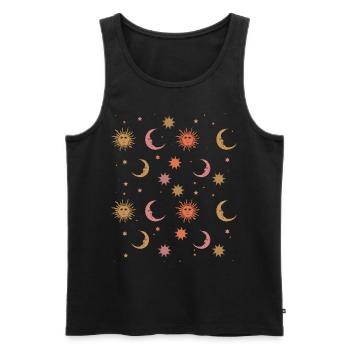 Whimsigoth Ästhetisch Hippie Himmlisch Vintage - Männer Premium Bio Tank Top - Schwarz - Vorne - AI Model Male 178 light (178cm)