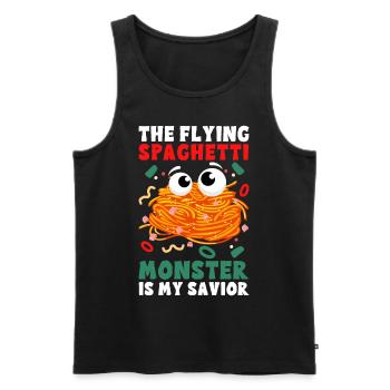 FSM Pastafarian - Men's Premium Organic Tank Top - black - Front - AI Model Male 178 light (178cm)
