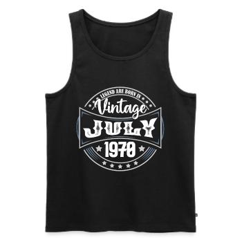 Juli 1970. Geburtstagsgeschenk Juli 1970. - Männer Premium Bio Tank Top - Schwarz - Vorne - Michal (187cm)