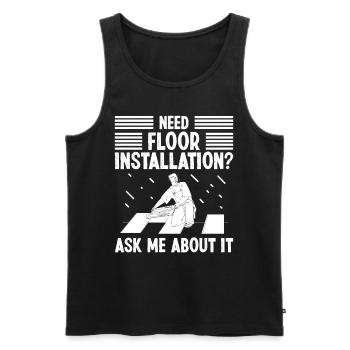 Floor installation for Men - Männer Premium Bio Tank Top - Schwarz - Vorne - AI Model Male 178 light (178cm)
