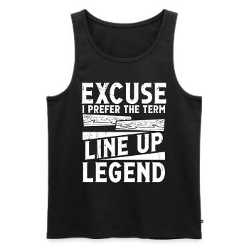Floor installation - Men's Premium Organic Tank Top - black - Front - AI Model Male 178 light (178cm)