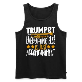Trompette Tout le reste n’est qu’accompagnement - Débardeur bio Premium Homme - noir - Devant - Michal (187cm)