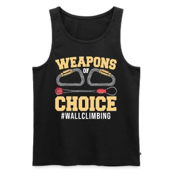 Climber Weapons Of Choice Wall Climbing - Men's Premium Organic Tank Top - black - Front - Michal (187cm)
