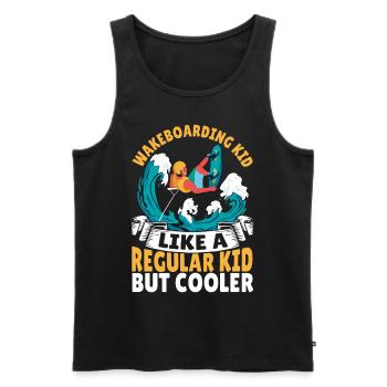 Wakeboarding Kid Like A Regular Kid But Cooler - Men's Premium Organic Tank Top - black - Front - AI Model Male 178 light (178cm)