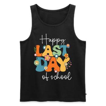 Groovy Happy Last Day of School Teacher Students - Männer Premium Bio Tank Top - Schwarz - Vorne - Michal (187cm)