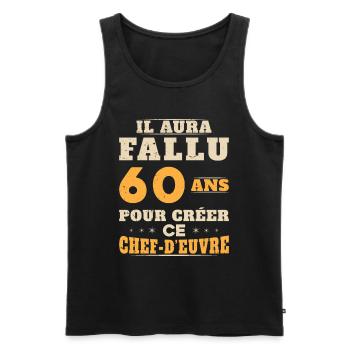 60 Ans pour créer ce chef d'euvre - Débardeur bio Premium Homme - noir - Devant - AI Model Male 178 light (178cm)