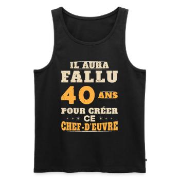 40 Ans pour créer ce chef d'euvre - Débardeur bio Premium Homme - noir - Devant - AI Model Male 178 light (178cm)