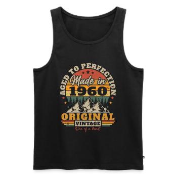 Original 1960 Retro Vintage Birthday Gift - Men's Premium Organic Tank Top - black - Front - Michal (187cm)