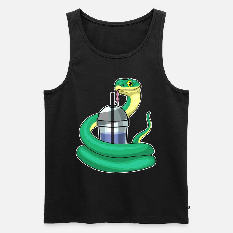 Snake Bubble Tea - Men's Premium Organic Tank Top - black