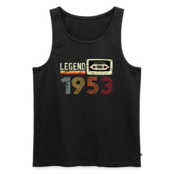 1953 Birthday Vintage Cassette - Men's Premium Organic Tank Top - black - Front - Michal (187cm)