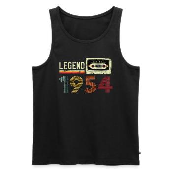 1954 Birthday Vintage Cassette - Débardeur bio Premium Homme - noir - Devant - AI Model Male 178 light (178cm)