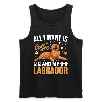 TOUT CE QUE JE VEUX, C’EST DU CAFÉ ET MON LABRADOR - Débardeur bio Premium Homme - noir - Devant - Michal (187cm)
