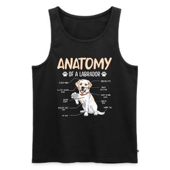 Anatomie du Labrador - Débardeur bio Premium Homme - noir - Devant - AI Model Male 178 light (178cm)