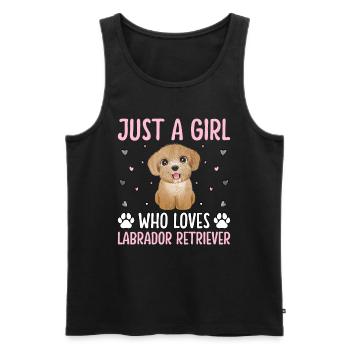 Juste une fille qui aime Labrador Retriver - Débardeur bio Premium Homme - noir - Devant - Michal (187cm)