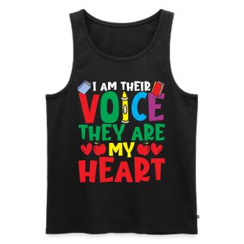SPED Teacher I Am Their Voice Special Education - Men's Premium Organic Tank Top - black - Front - AI Model Male 178 light (178cm)