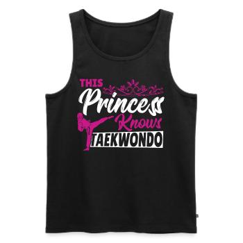 This Princess Knows Taekwondo Martial Arts TKD - Men's Premium Organic Tank Top - black - Front - AI Model Male 178 light (178cm)