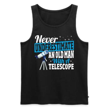 Unterschätze niemals einen alten Mann mit einem - Männer Premium Bio Tank Top - Schwarz - Vorne - Michal (187cm)
