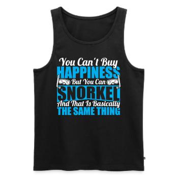 Glück kann man nicht kaufen, aber Schnorcheln - Männer Premium Bio Tank Top - Schwarz - Vorne - Michal (187cm)