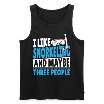 Ich mag Schnorcheln und vielleicht 3 Leute - Männer Premium Bio Tank Top - Schwarz - Vorne - Michal (187cm)