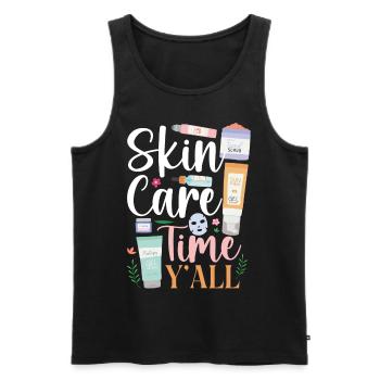 Cute Licensed Esthetician Skincare - Männer Premium Bio Tank Top - Schwarz - Vorne - Michal (187cm)