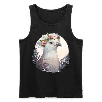 Mignon Fulmar Oiseau Fleur Couronne Floral Tropical Oiseau - Débardeur bio Premium Homme - noir - Devant - Michal (187cm)