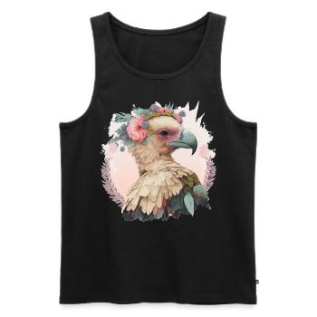 Mignon Vautour Oiseau Fleur Couronne Floral Oiseaux Sauvages - Débardeur bio Premium Homme - noir - Devant - AI Model Male 178 light (178cm)
