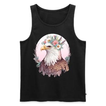 Oiseaux De Proie Fleur Pygargue à Tête Blanche Couronne Floral Birdi - Débardeur bio Premium Homme - noir - Devant - Michal (187cm)
