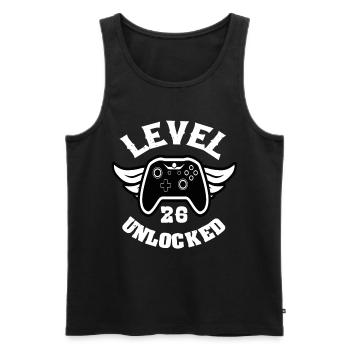 Level 26 Unlocked 26 Geburtstag - Männer Premium Bio Tank Top - Schwarz - Vorne - Michal (187cm)