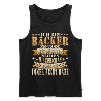 Lustige Bäcker Sprüche Geschenkidee - Männer Premium Bio Tank Top - Schwarz - Vorne - AI Model Male 178 light (178cm)