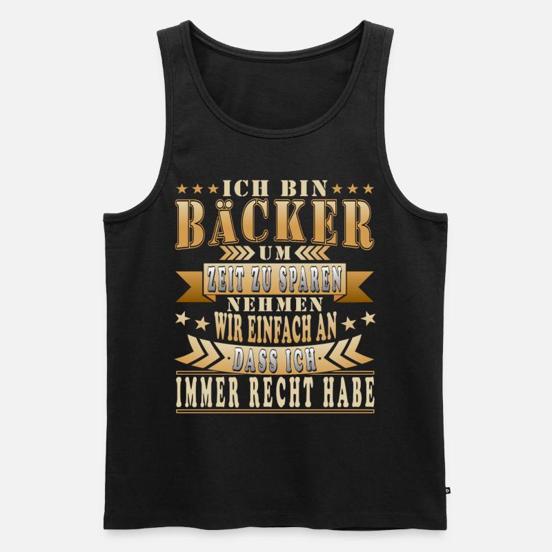 Lustige Bäcker Sprüche Geschenkidee - Männer Premium Bio Tank Top - Schwarz