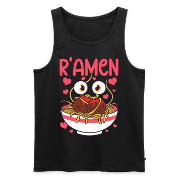 Fliegendes Spaghettimonster FSM Pastafarian - Männer Premium Bio Tank Top - Schwarz - Vorne - AI Model Male 178 light (178cm)