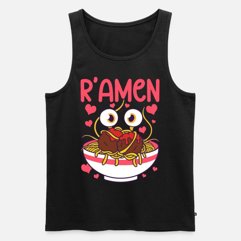 Fliegendes Spaghettimonster FSM Pastafarian - Männer Premium Bio Tank Top - Schwarz
