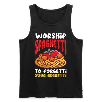 Monstre spaghetti volant FSM Pastafarian - Débardeur bio Premium Homme - noir - Devant - Michal (187cm)