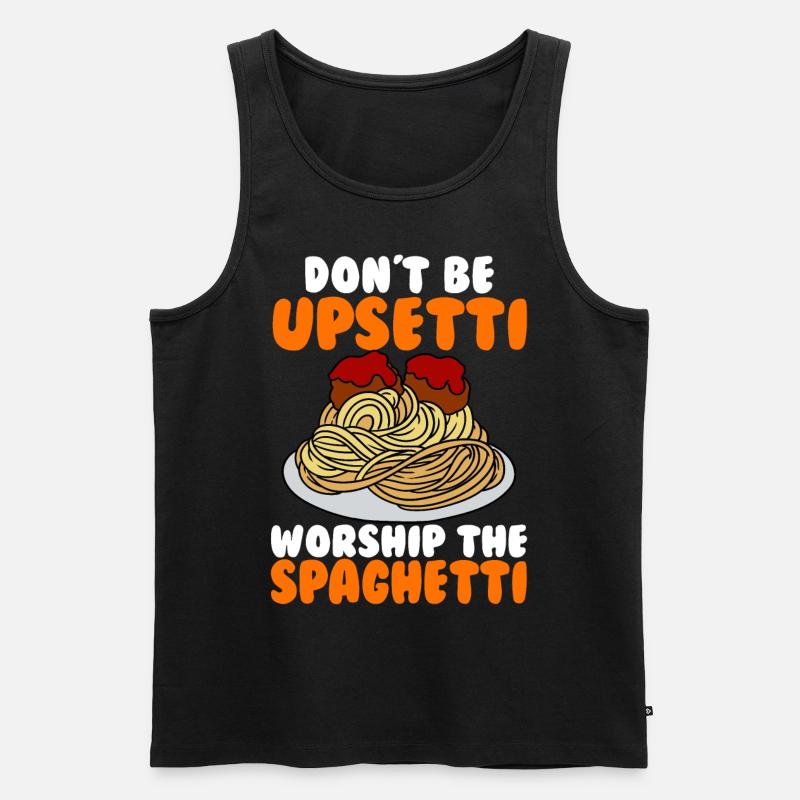 Das fliegende Spaghettimonster - Männer Premium Bio Tank Top - Schwarz