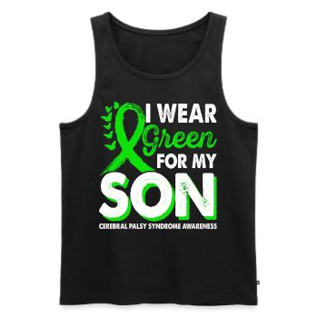 Wear green for Awareness Month for - Men's Premium Organic Tank Top - black - Front - Michal (187cm)